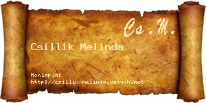 Csillik Melinda névjegykártya